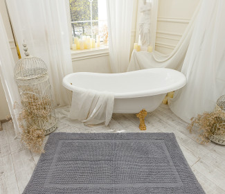  Килимок для ванної кімнати 16514 WOVEN RUG l.grey