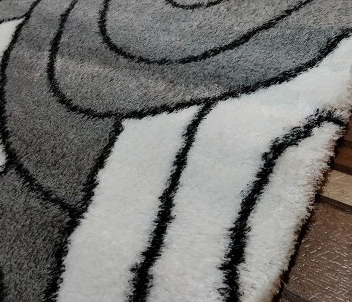 Килим 3D SHAGGY 113 grey-cream 1