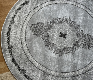 Ковер Ezel D1263 dark gray круг