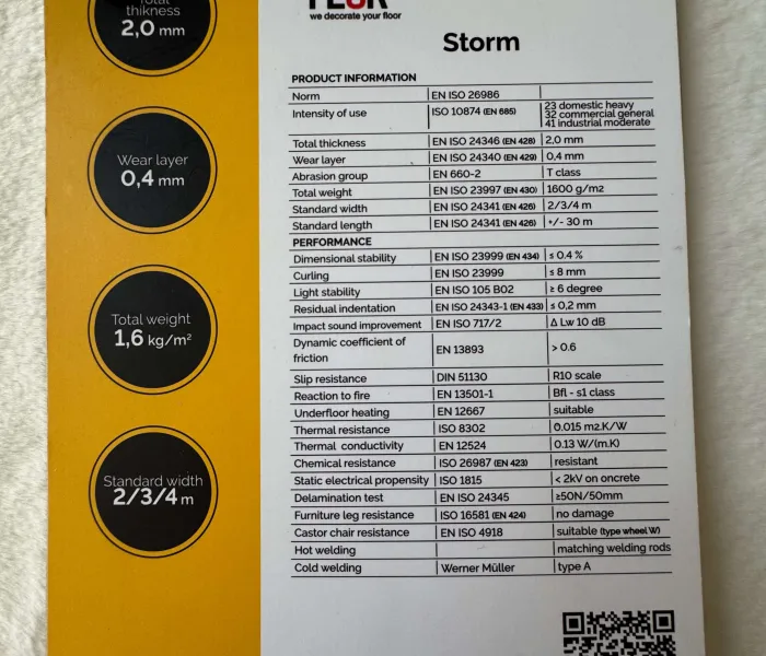 Напівкомерційний лінолеум Beauflor Storm 4 м 1